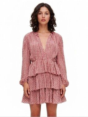NWT Maje Rilivate Floral Print Tiered Mini Dress